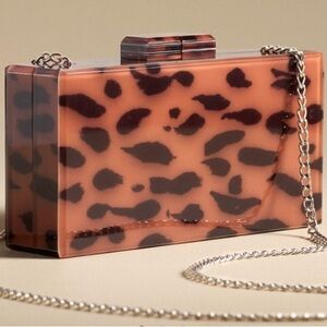 Leopard Print Acrylic Clutch